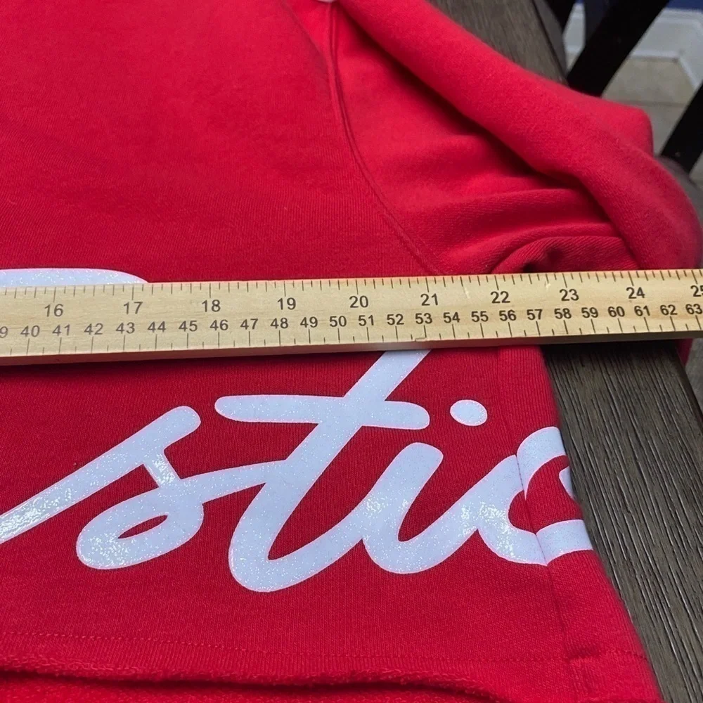 Justice girls Active Pullover Red Sweatshirt size 10 cropped